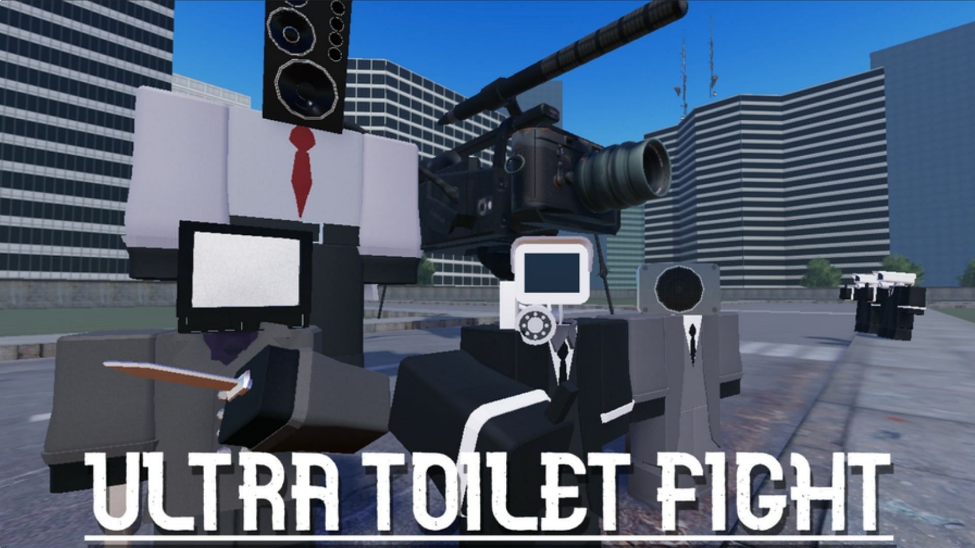 Fight against toilets in Ultra Toilet Fight (Image via Roblox)